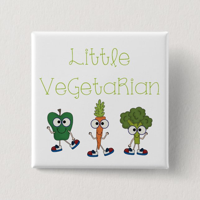 Little Vegetarian 15 Cm Square Badge (Front)