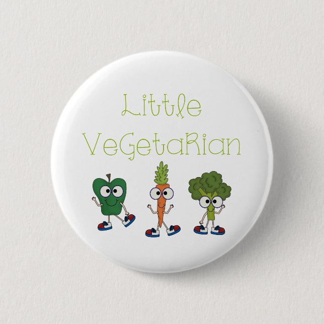 Little Vegetarian 6 Cm Round Badge (Front)
