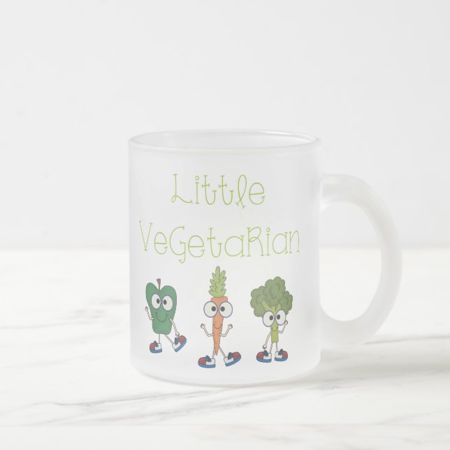 Little Vegetarian Frosted Glass Coffee Mug (Right)