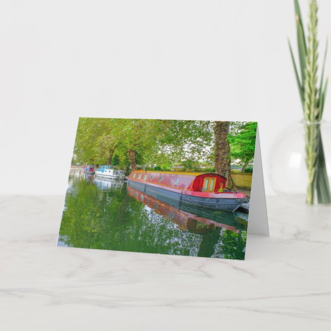 Little Venice London UK Barge Greeting Card (Front)