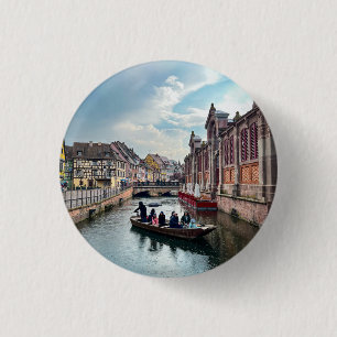 Little Venice River Boat 3 Cm Round Badge