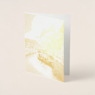 Little Venice River Boat Foil Card