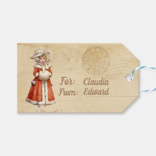 Little Victorian Caroler Custom Christmas Gift Tags