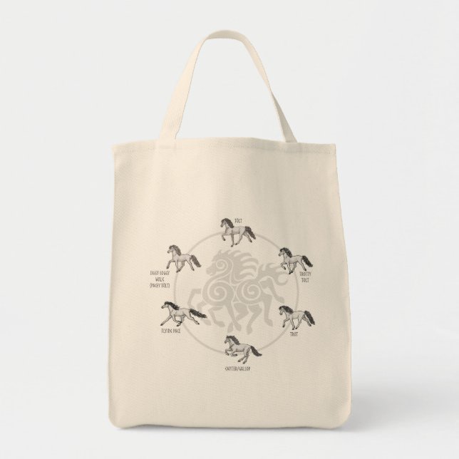 Little Viking Horse's Gait Map T-Shirt Tote Bag (Front)
