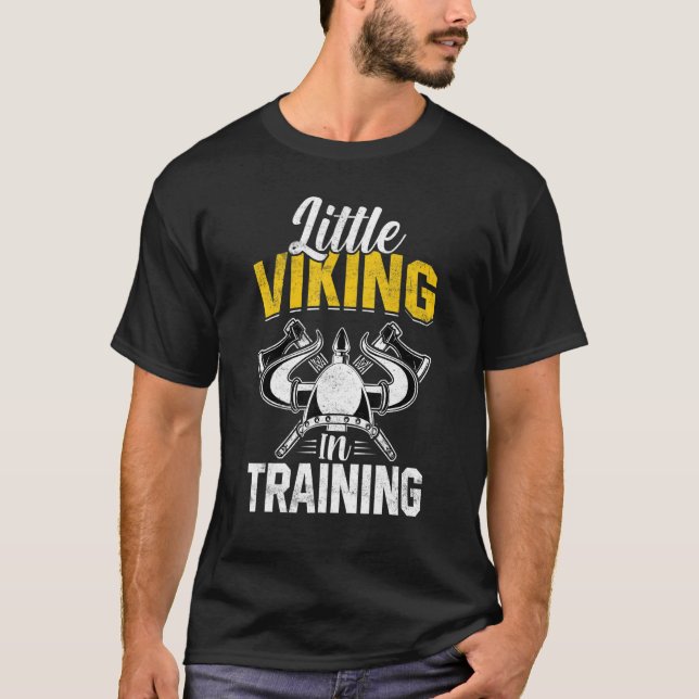 Little Viking In Training Valkyrie Boys Girls Todd T-Shirt (Front)