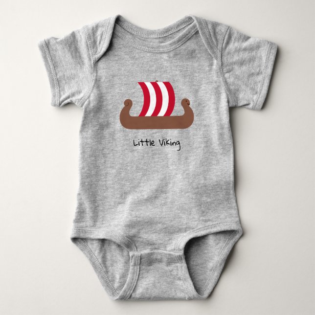 Little Viking Ship Baby Jersey Bodysuit (Front)