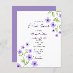 Little Violet Watercolor Blossoms Invitation
