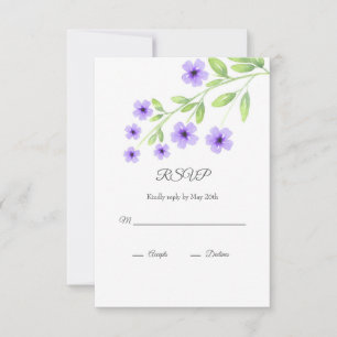 Little Violet Watercolor Blossoms RSVP Card