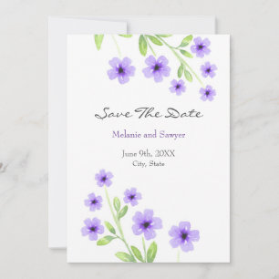 Little Violet Watercolor Blossoms Save The Date