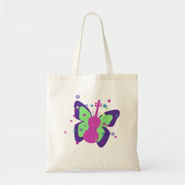 Little Violin Butterfly Tote Bag (Front)