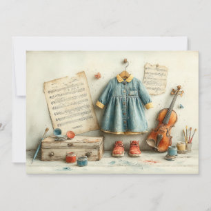Little Violinist – 1st Birthday Girl Invitation
