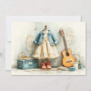 Little Violinist – 1st Birthday Girl Invitation