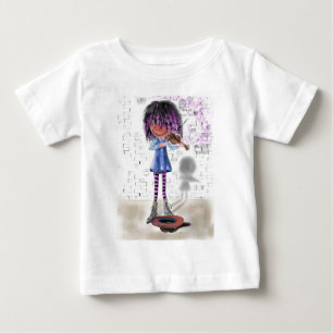 Little Violinist Baby T-Shirt - Painting