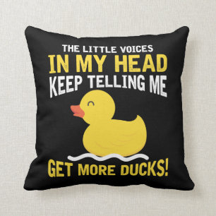 Little Voices in my Head Rubber Duck Lover Farmer Cushion
