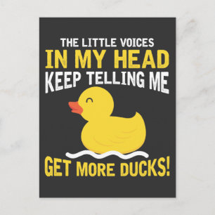 Little Voices in my Head Rubber Duck Lover Farmer Postcard