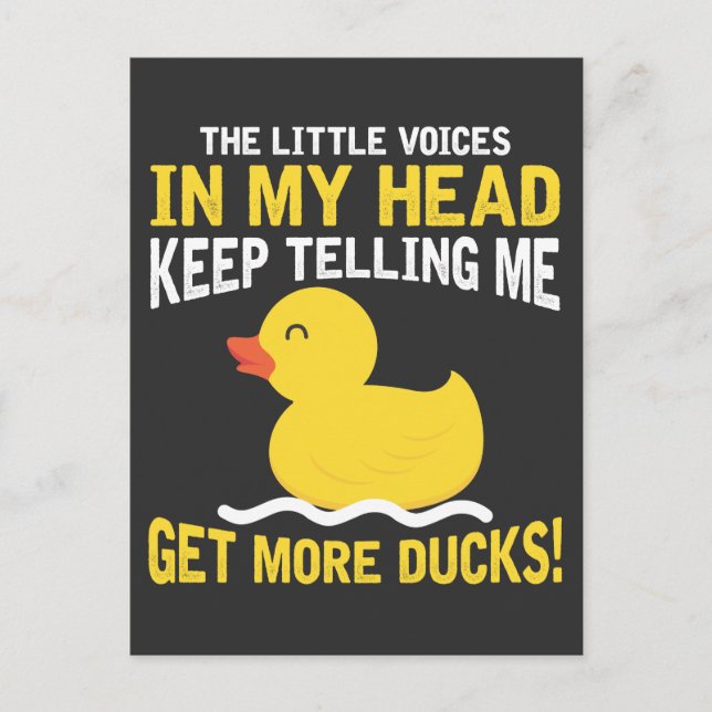Little Voices in my Head Rubber Duck Lover Farmer Postcard (Front)