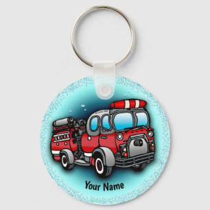 Little Water Firefighter Firetruck keychain