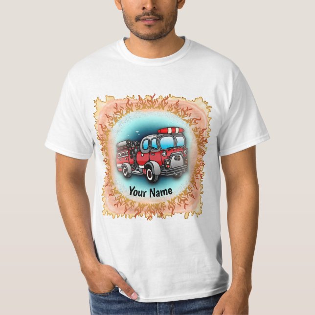 Little Water Firetruck t-shirt (Front)
