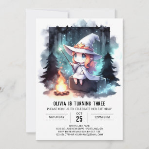 Little Watercolor Wizard Birthday Invitation