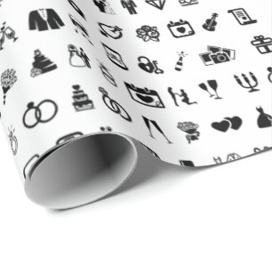 Little Wedding Icon Symbols pattern Wrapping Paper