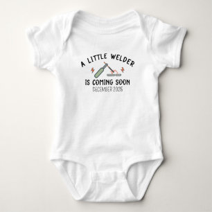 Little Welder Is Coming Soon Welding Baby Bodysuit