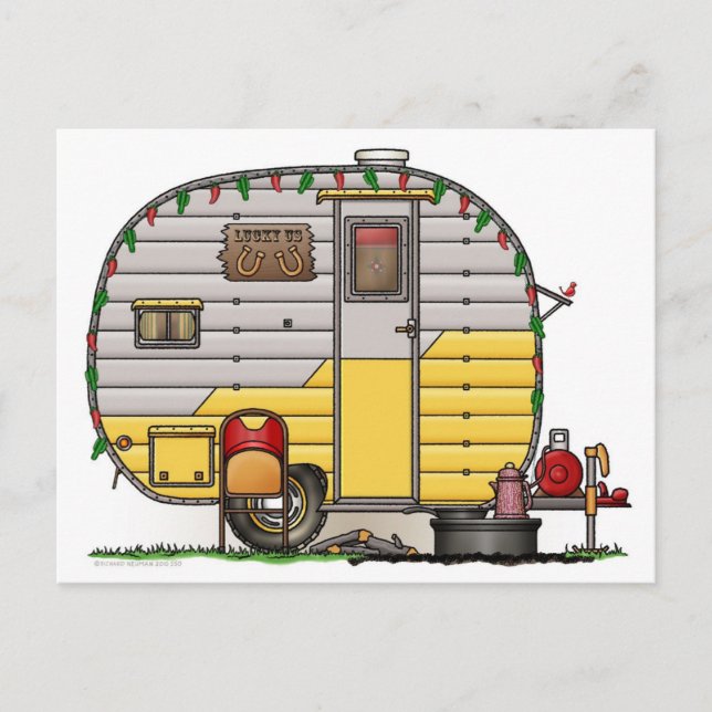 Little Western Camper Trailer Postcard (Front)