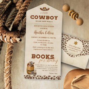Little Western Cowboy Baby Shower All In One Invitation
