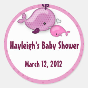 Little Whale Baby Mummy Kiss Sticker pink girl