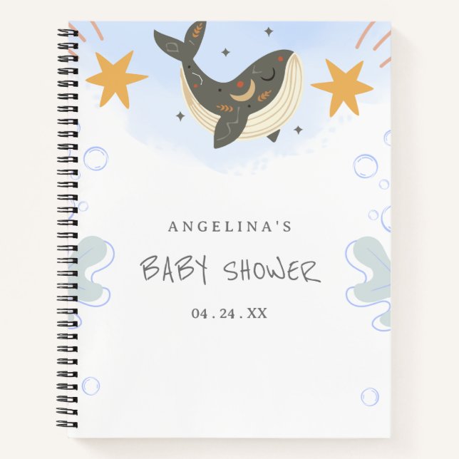 Little Whale Baby Shower Gift List Notebook (Front)