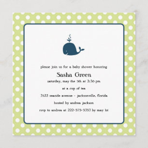 Little Whale Baby Shower Invitation