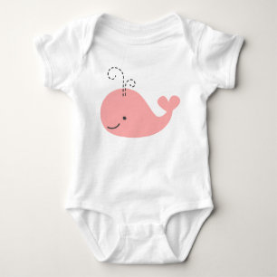 Little Whale in Pink Baby Bodysuit