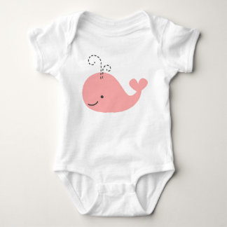 Little Whale in Pink Baby Bodysuit