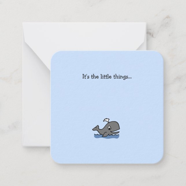 Little Whale Mini Thank You Note Card (Front)