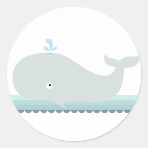Little Whale {Teal} Stickers