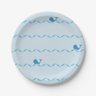 Little Whales and Waves Paper Plate