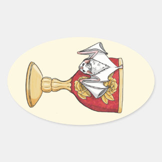 Little White Bat Oval Sticker