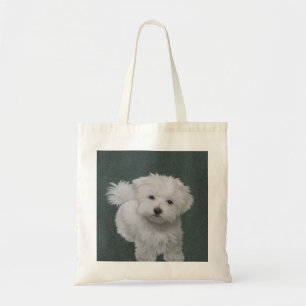   Little white dog pet portrait  Tote Bag