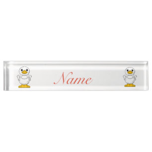 Little White Duck Standing Thunder_Cove Nameplate