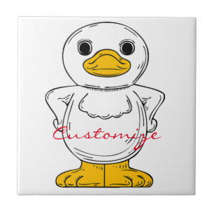 Little White Duck Standing Thunder_Cove Tile