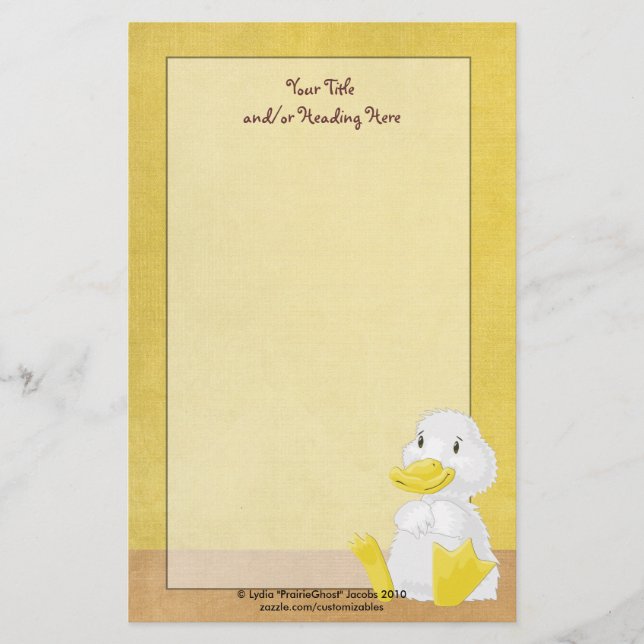 Little White Duck Stationery (Front)