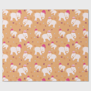 Little white elephant holiday party wrapping paper