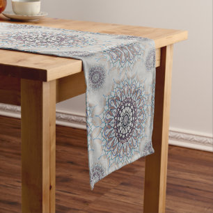 Little white floral fallen to the rural medium table runner