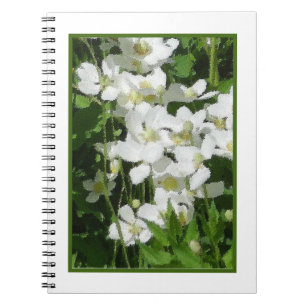 Little white flowers notebook
