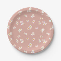 Little White Flowers on pink - seamless pattern.