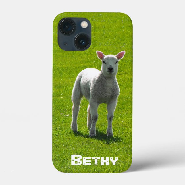 Little White Lamb and your name Case-Mate iPhone Case (Back)