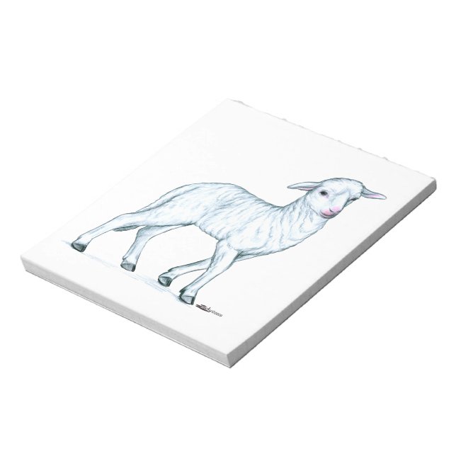 Little White Lamb Notepad (Rotated)