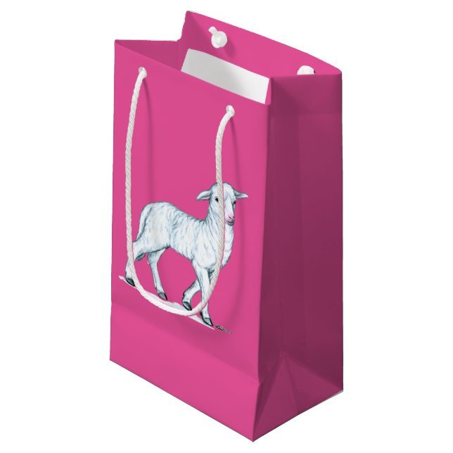 Little White Lamb Small Gift Bag (Front Angled)