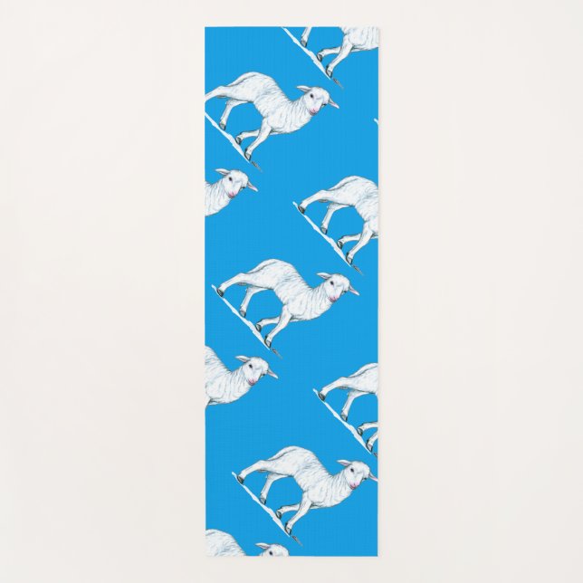 Little White Lamb Yoga Mat (Front)