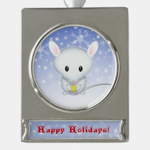 Little White Mouse Christmas Ornament