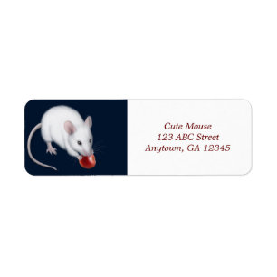 Little White Mouse Label